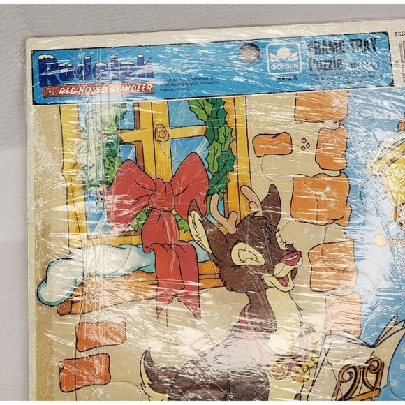 Vintage Rudolph the Red Nosed Reindeer 1989 Frame Tray Puzzle - Picture 3 of 4